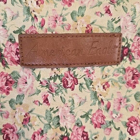 AMERICAN EAGLE Floral Crochet Leather Boho Shoulder Bag Cottage Core Cream - Picture 8 of 8